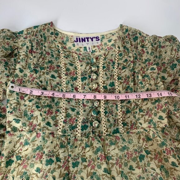 Jinty’s of London Vintage Cottage Core Small Floral Pattern Flutter Sleeve Dress - Picture 13 of 16
